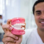 Traditional dentures used for replacing missing teeth